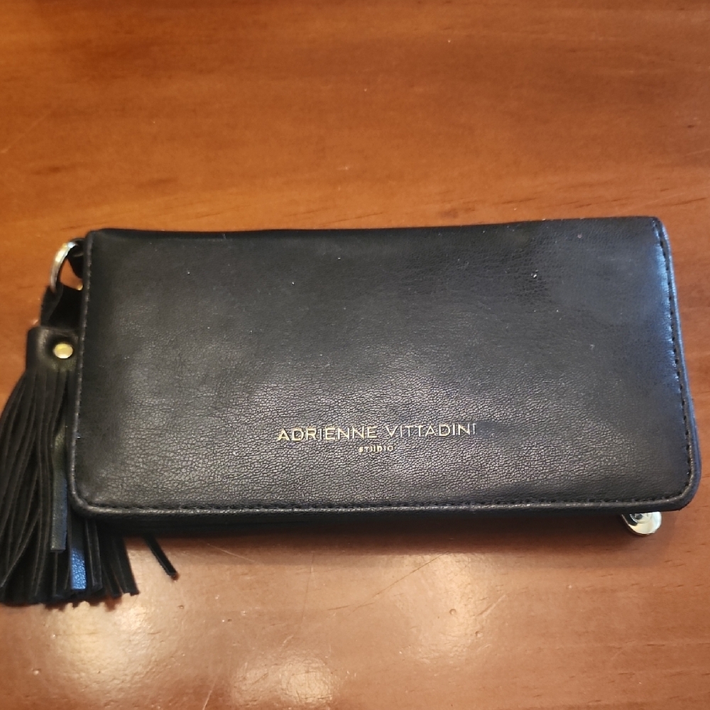 Adrienne Vittadini Black Wallet with Tassel